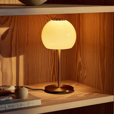 FRANDSEN  Lampe &agrave; poser Ball Glass, ambre, verre, 37 cm, E14