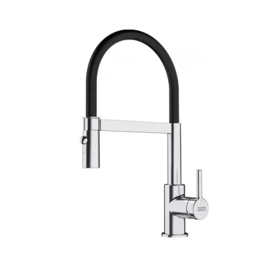 FRANKE  115.0626.085 Lina Semi-Pro Robinet de Cuisine, Chrome/Noir, Small
