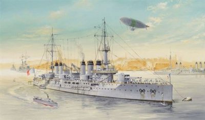  French Navy Pre-dreadnought Battleship Voltaire- 1:350e - Hobby Boss