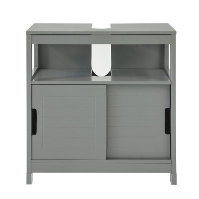FRG128-SG Meuble sous-Lavabo Meuble de Salle de Bain Vasque-Gris