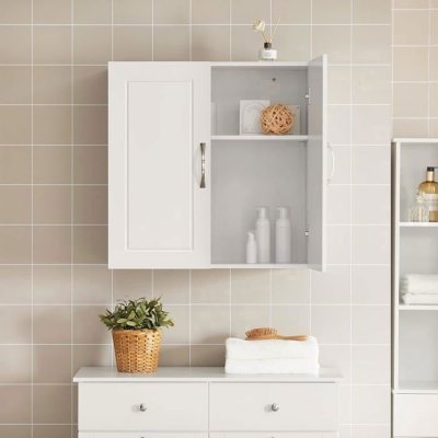 FRG231-W Salle de Bain Suspendue Placard Commode Murale - 2 Portes