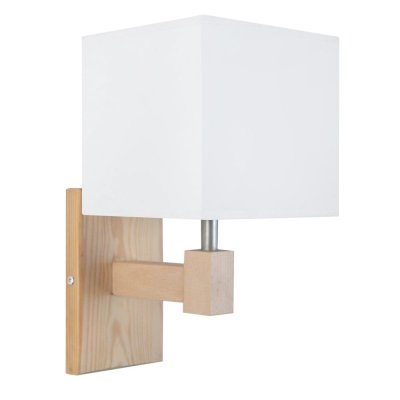 TOSEL FRIGGA - Applique bras bois naturel et blanc