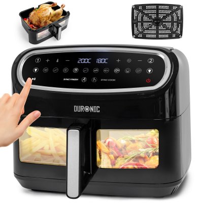 DURONIC Friteuse &Agrave; Air Avec 1 Grand Tiroir De 10l Programmes De Cuisson Pr&eacute;r&eacute;gl&eacute;s Sans Huile  Af14 Bk