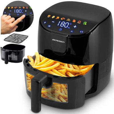 BERDSEN Friteuse &agrave; air chaud 4 l  1500 W BD-658 noire