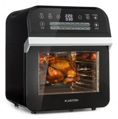 KLARSTEIN Friteuse &agrave; air chaud - aerovital cube - cuisson sans huile - 16 programmes - 1600w / 12l - noir