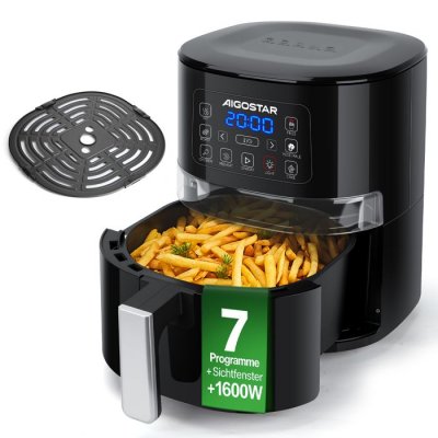 AIGOSTAR Friteuse &agrave; air chaud  Maha 0% BPA 4L 1600W 