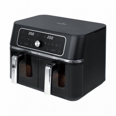 SWISS HAUS Friteuse &agrave; air chaud Air fryer 9L Double panier Basel Premium Collection Noir  SH-AF2309