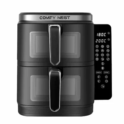 COMFY NEST Friteuse &agrave; air chaud Air fryer double panier verticale avec fen&ecirc;tre 11L 2800W  CN06184 