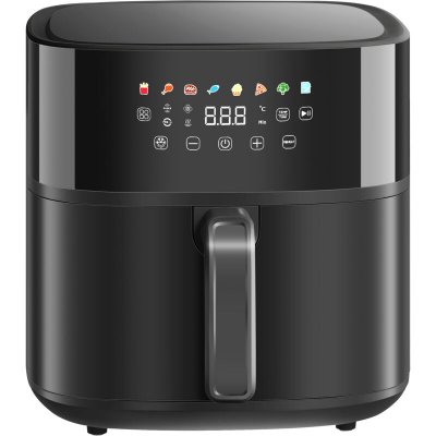 HOMCOM Friteuse &agrave; air friteuse sans huile air fryer 1700w 8l 8 prog. &Eacute;cran tactile led multifonction noir