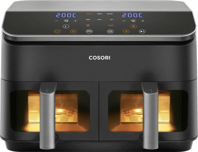 COSORI Friteuse &agrave; air sans huile  Dual Basket 8.5 Chef Edition avec double panier 8,5 L 1800 W Noir