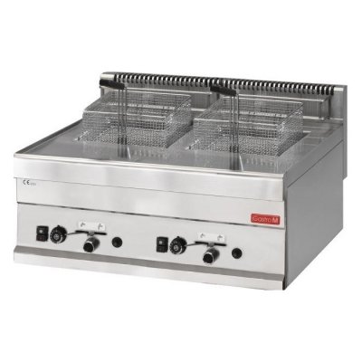 GASTRO M Friteuse &agrave; gaz 650 mm 2 x 8 Litres 12,6 kW 