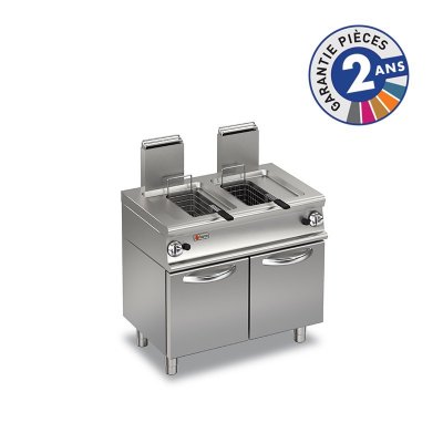 BARON Friteuse &agrave; Gaz sur Meuble 2 x 10 L 2 x 9,5 kW 