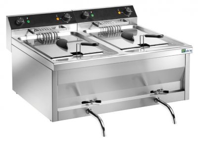 AFI COLLIN LUCY Friteuse &agrave; Poser Electrique en Inox avec Robinet de Vidange 2 x 12 L