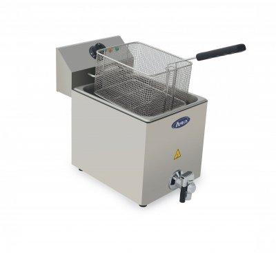 ATOSA Friteuse &agrave; Poser en Inox avec Vidange 8 L - H 395 &agrave; 430 mm - 
