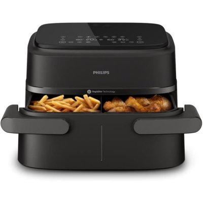 PHILIPS Friteuse Air Double Panier  S&eacute;rie 1000 avec S&eacute;parateur Amovible - 7.1L