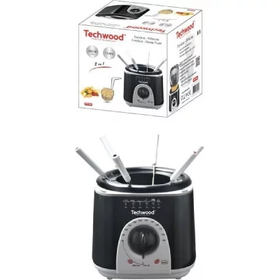 TECHWOOD FRITEUSE + Appareil &agrave; FONDUE 2 EN 1 950W 1L
