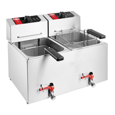 SOFRACA Friteuse de Table Electrique 2 Cuves Puissance 2 x 3600 Watts 