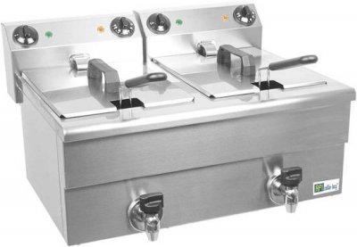 AFI COLLIN LUCY Friteuse de Table Electrique avec Vidange - 2 x 10 L - 