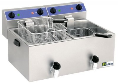 AFI COLLIN LUCY Friteuse de Table S&eacute;rie Standard avec Vidange 2 x 8 L 