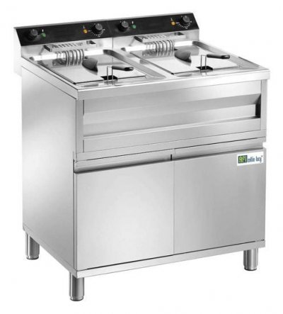 AFI COLLIN LUCY Friteuse de table sur coffre en Inox - 2 x 12 L - 