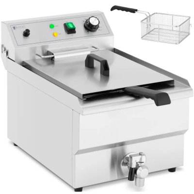 ROYAL CATERING Friteuse &eacute;lectrique - 13 l - 3000 W - Robinet de vidange - Zone froide