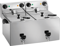 GENERIQUE FRITEUSE ELECTRIQUE 2 CUVES DE 8L - - Acier inoxydable 