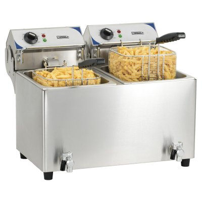 CASSELIN friteuse &eacute;lectrique 2x7l 2x2800w avec vanne de vidange - cfev72 
