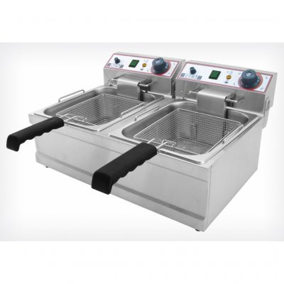 BECKERS Friteuse &eacute;lectrique FB 6+6 LT - - - Acier inoxydable 590x430x290mm