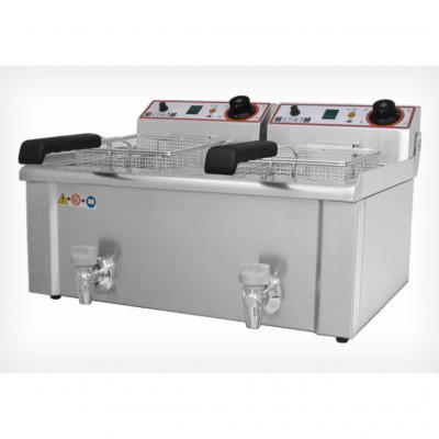 BECKERS Friteuse &eacute;lectrique FBR 13+13 LT - - - Acier inoxydable 690x525x375mm