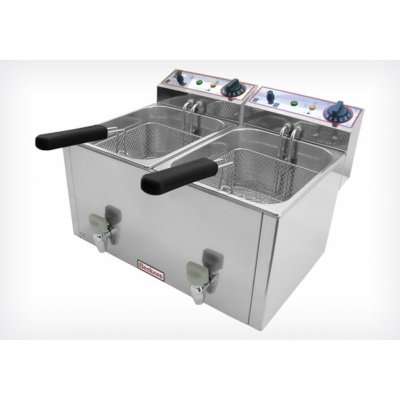BECKERS Friteuse &eacute;lectrique FR 10+10 LT - - - Acier inoxydable 530x490x360mm