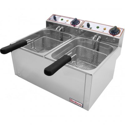 BECKERS Friteuse &eacute;lectrique FR 6+6 LT - - - Acier inoxydable 530x410x330mm