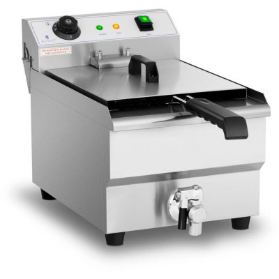 ROYAL CATERING Friteuse Electrique Professionnelle Friteuse Restaurant Robinet 230 V 13L 3200W