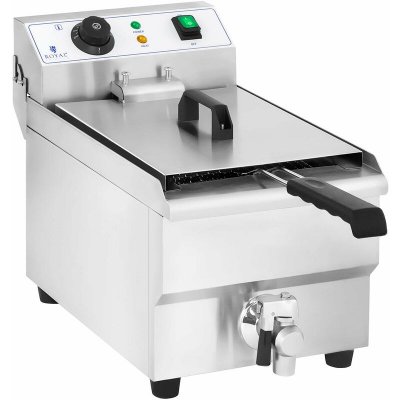 HELLOSHOP26 Friteuse &eacute;lectrique professionnelle restaurant 10 litres avec robinet de vidange