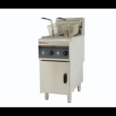 BECKERS Friteuse &eacute;lectrique sur meubles MOD DF 10 + 10 - - - Acier inoxydable 400x800x1100mm
