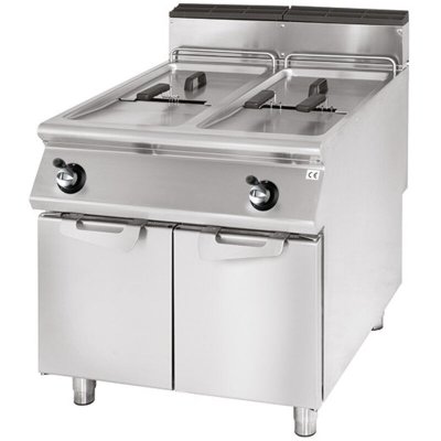MATERIEL CHR PRO Friteuse Gaz, Capacit&eacute; 2x13 Litres - Virtus - - Acier inoxydable226 800x900x870mm