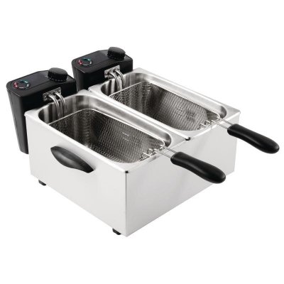 CATERLITE Friteuse inox double 2 x 3,5 Litres, 4000 W, 220 V - MONO