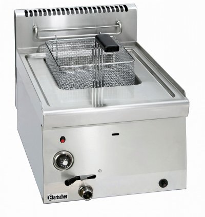 BARTSCHER Friteuse Professionnelle &agrave; gaz 8 litres avec robinet de vidange 6,7 kW