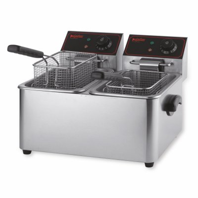 PUJADAS Friteuse Professionnelle &agrave; Poser Inox 2 x 5 Litres 