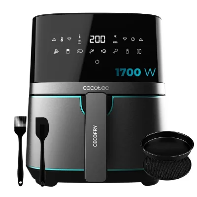 CECOTEC Friteuse sans huile cecofry full inoxblack 5500 pro avec accessoires 