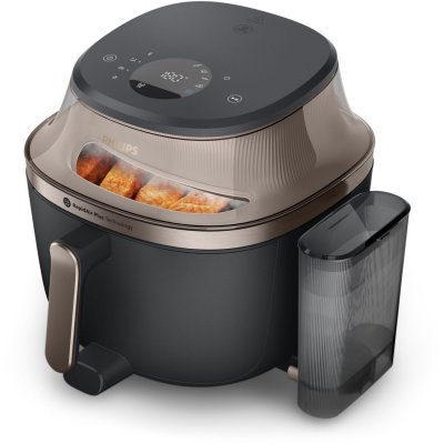 PHILIPS Friteuse sans huile  NA547/07 Airfryer vapeur Serie 5000 noir et poignees cuivres 7.2L
