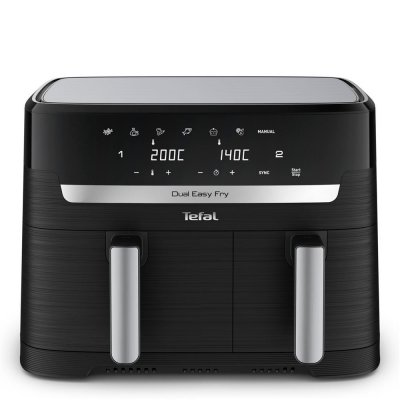 TEFAL Friteuse sans huile  Dual Easy Fry EY901810 8,3L Double tiroirs 2700W Noir - Neuf