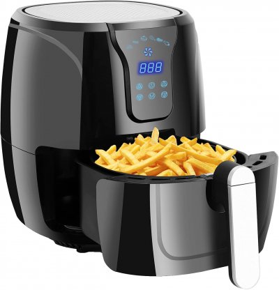 VENDOS85 Friteuse sans huile xl 3,5l air fryer avec recettes airfryer avec 6 programmes noir