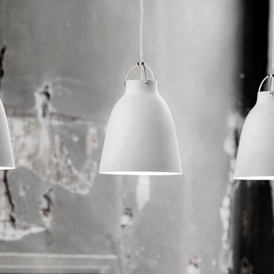 FRITZ HANSEN  Caravaggio Suspension, blanc mat/c&acirc;ble blanc - 25,8 cm