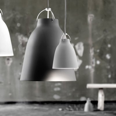 FRITZ HANSEN  Caravaggio Suspension, gris fonc&eacute;/ c&acirc;ble gris - 16,5 cm
