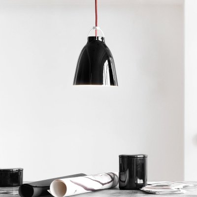 FRITZ HANSEN  Caravaggio Suspension, noir/c&acirc;ble rouge - 16,5 cm