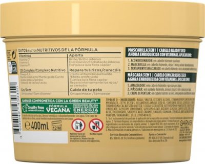 GARNIER Fructis Hair Food manteca de cacao mascarilla rizos nutridos 390 ml