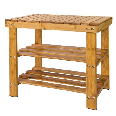FSR02-K-N Etag&egrave;re &agrave; chaussures, Banquette en bambou haute de gamme