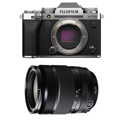 FUJIFILM  appareil photo hybride x-t5 silver + 18-135mm