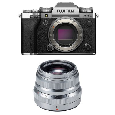 FUJIFILM  appareil photo hybride x-t5 silver + 35mm f/2 wr