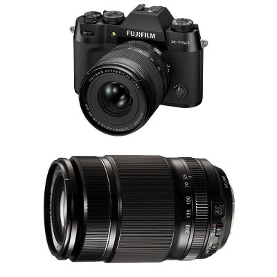 FUJIFILM  appareil photo hybride x-t50 noir + 16-50 + 55-200 